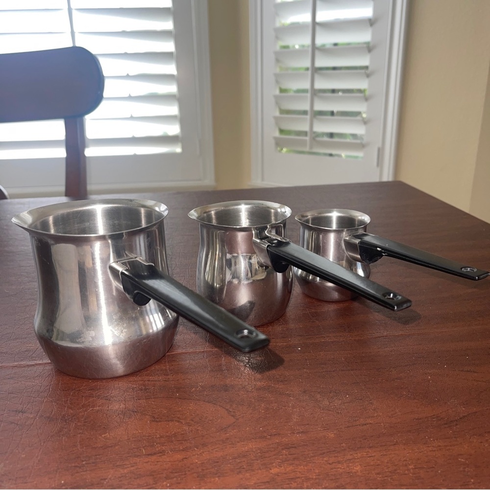 SOLD 18-8 Stainless Coffee,Butter, Milk, Warmers-Set Of (3)